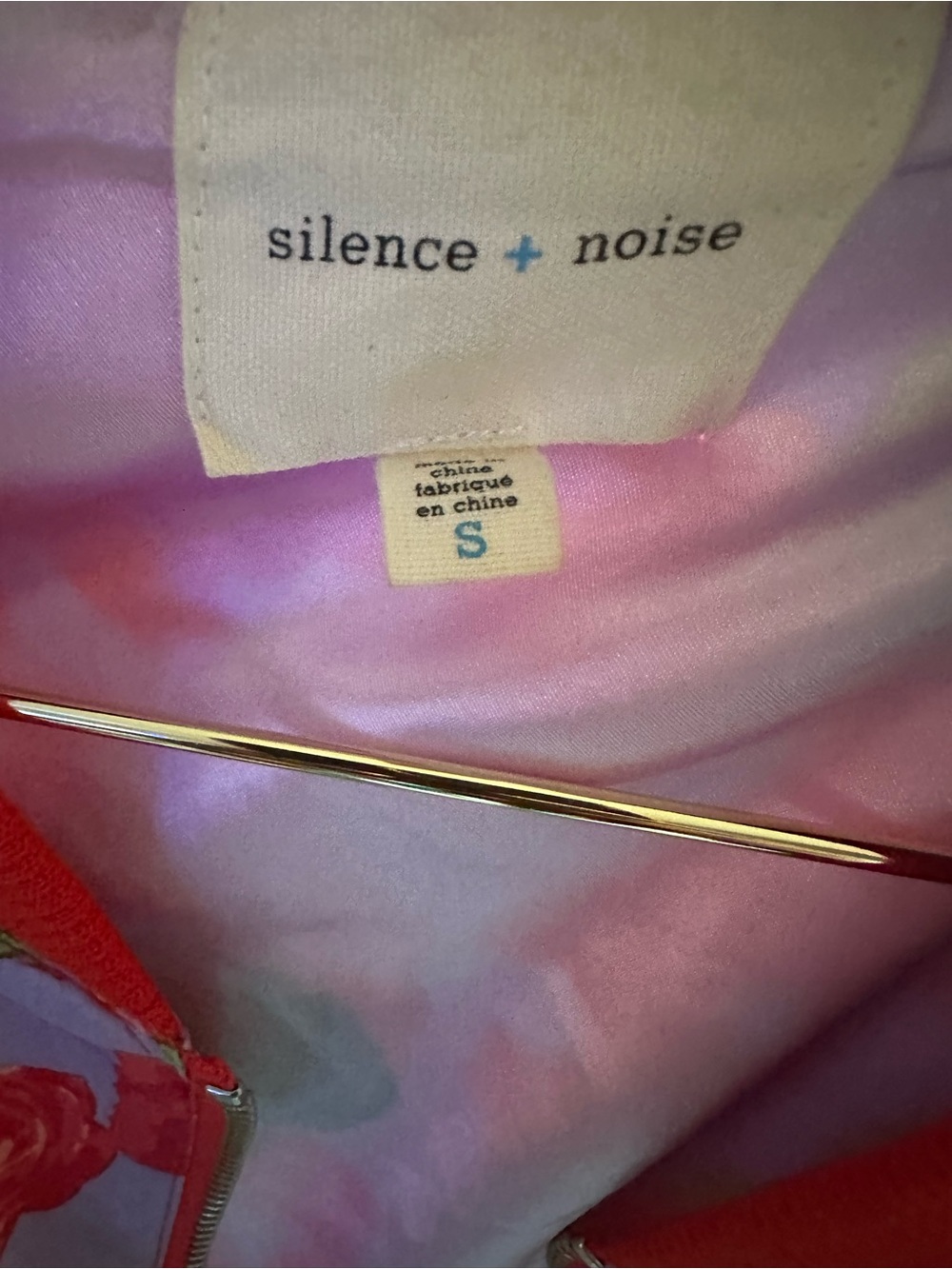 silence + noise women’s Floral Bomber Jacket with Embroidered Swallows - Pink/Bl - Picture 6 of 7